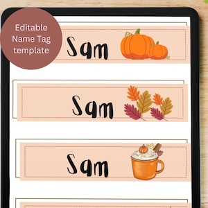 4 EDITABLE Fall Templates, Student desk, student label, student labels, student desk decor, Fall classroom decor, student name tags
