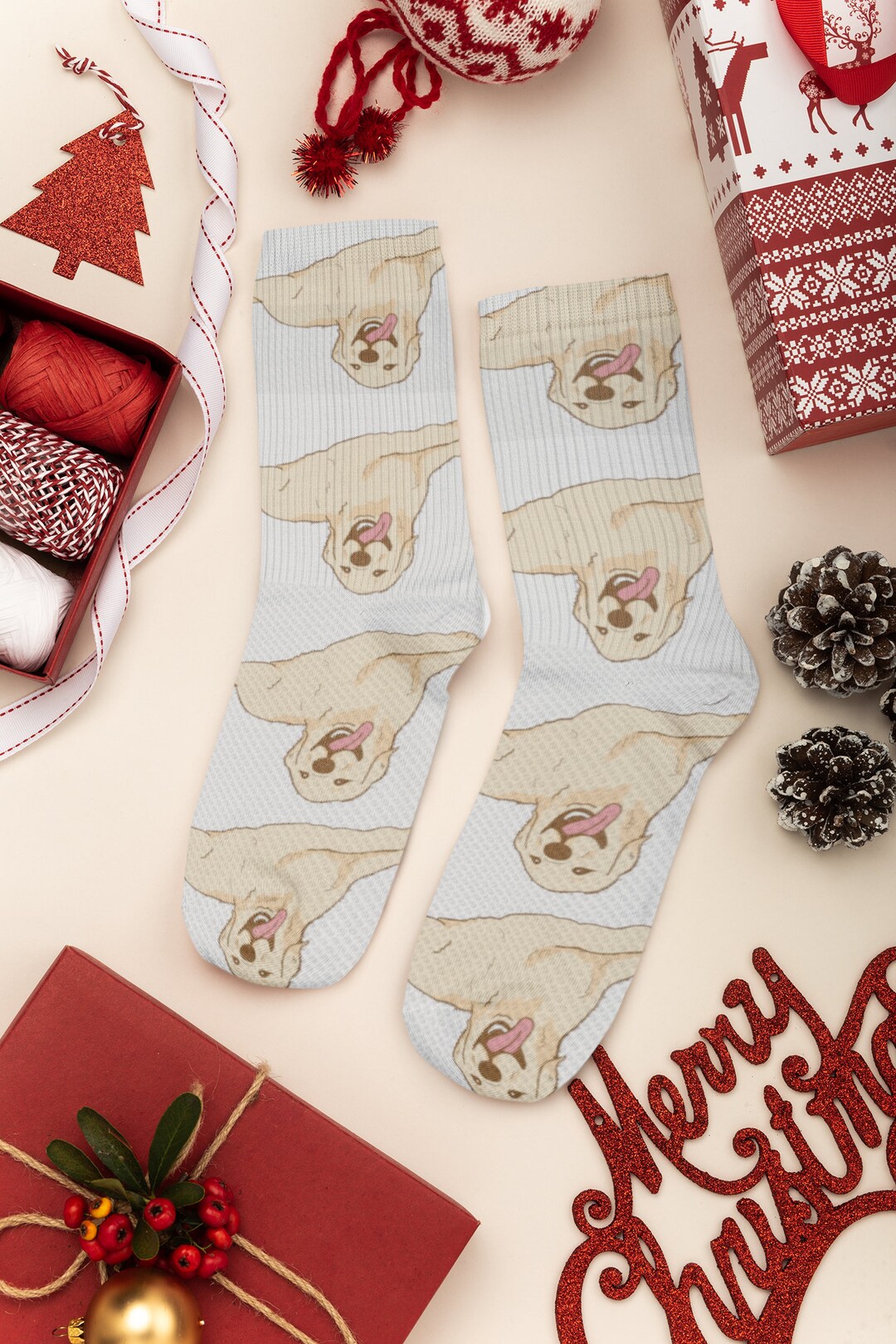 Golden Retriever Socks, White Golden Retriever, Socks With Golden ...