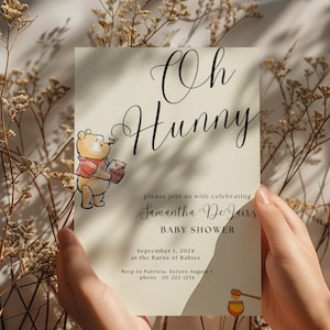EDITABLE Winnie the Pooh Baby Shower Invitation | Winnie the Pooh Themed | Baby Shower Invitations