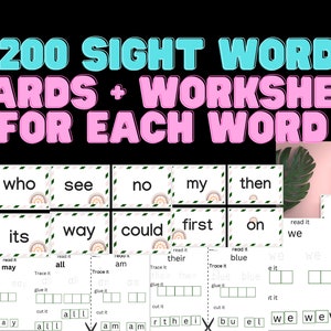 200 Sight Word Letters, Sight Words for Kids, Sight Words Kip, Sight ...