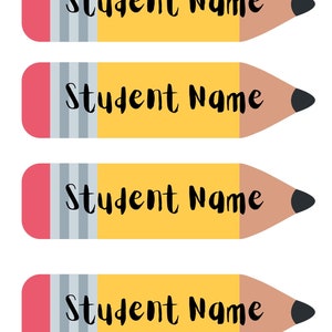 Pencil Student Name Tags, Student Desk Label Cards, Name Tags, Desk ...