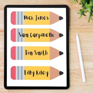 Pencil Student Name Tags, Student Desk Label Cards, Name Tags, Desk Tags, Editable, Classroom Decor