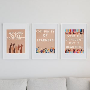 10 carteles de diversidad, decoración del aula, cartel de igualdad, póster del aula, aula inclusiva, arte mural de diversidad, carteles del aula,