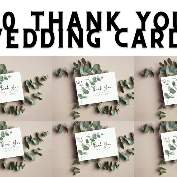 Wedding Vendor Thank You Cards Etsy