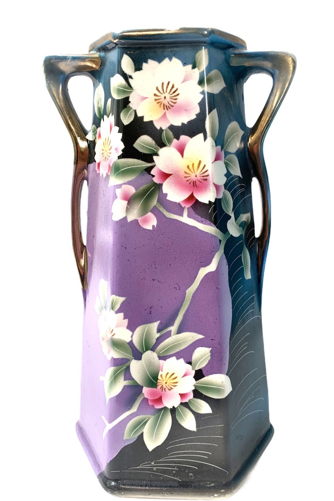 Vintage Royal Nippon Nishiki Hand Painted Double Handled Vase Etsy UK