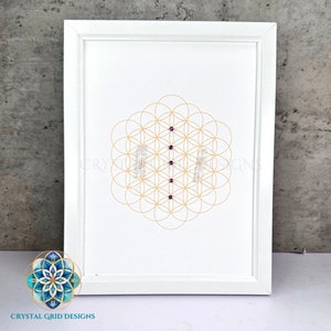 Geometria siatki kryształowej ametystu, spersonalizowany prezent na luty z kamieniem szlachetnym, prezenty zodiakalne, ręcznie haftowana sztuka siatki kryształowej, prezent urodzinowy z ametystu