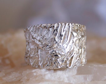 Ring " Coral II" unique piece in pure silver 999,9 handmade
