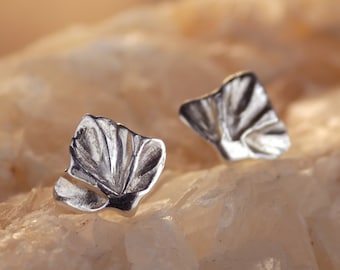 Earrings "Silver leaves" original piece in pure silver 999