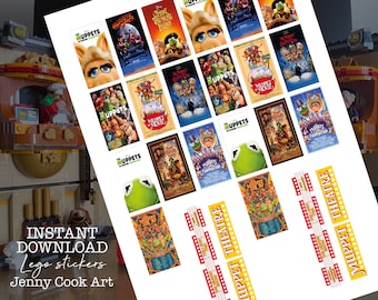 Muppet Theatre stickers instant printable download For Friends Andrea's Theatre School conversion