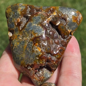 Red Marcasite Agate  - Marcasite Agate - Palm size Red Marcasite Agate  - Tumbled Red Marcasite Agate - Polished Red Marcasite Agate display