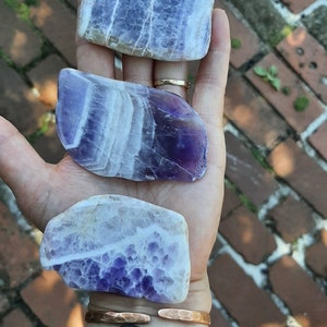 Chevron Amethyst - Polished Chevron Amethyst -  Amethyst Lace - Chevron Amethyst Slab - Amethyst Lace Slab - Polished Stone - Lot of 3