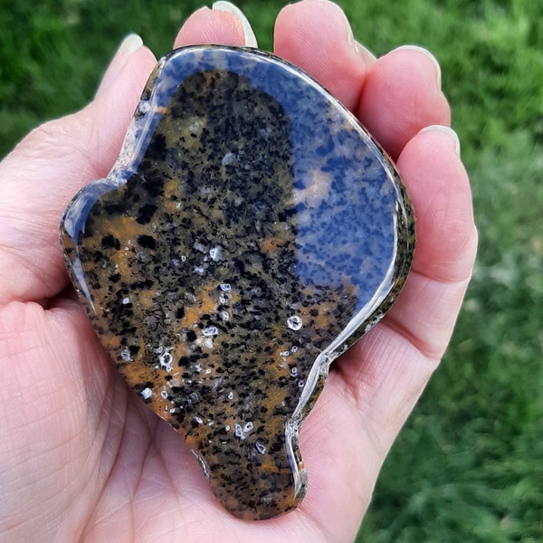 Polished Cheetah Agate  - Cheetah Agate - Palm size Cheetah Agate  - Tumbled Cheetah Agate - Polished Cheetah Agate display