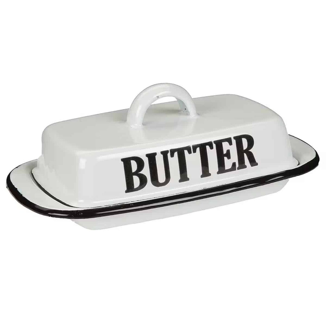 Wiladu Antique White Enamel Butter Dish 4 X 14 X 8.5 Cm Shabby Etsy