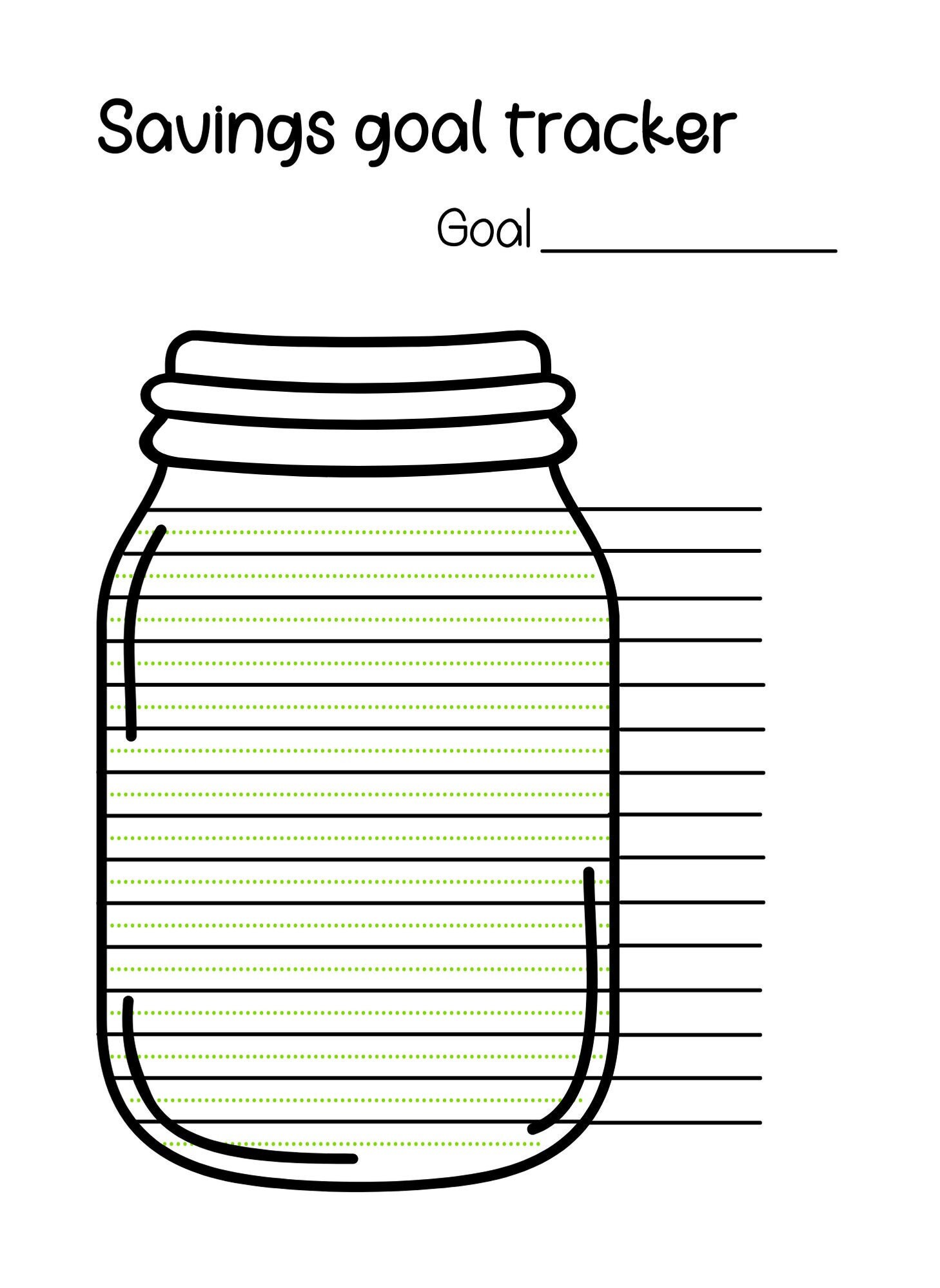 Digital printable savings goal tracker jar Etsy