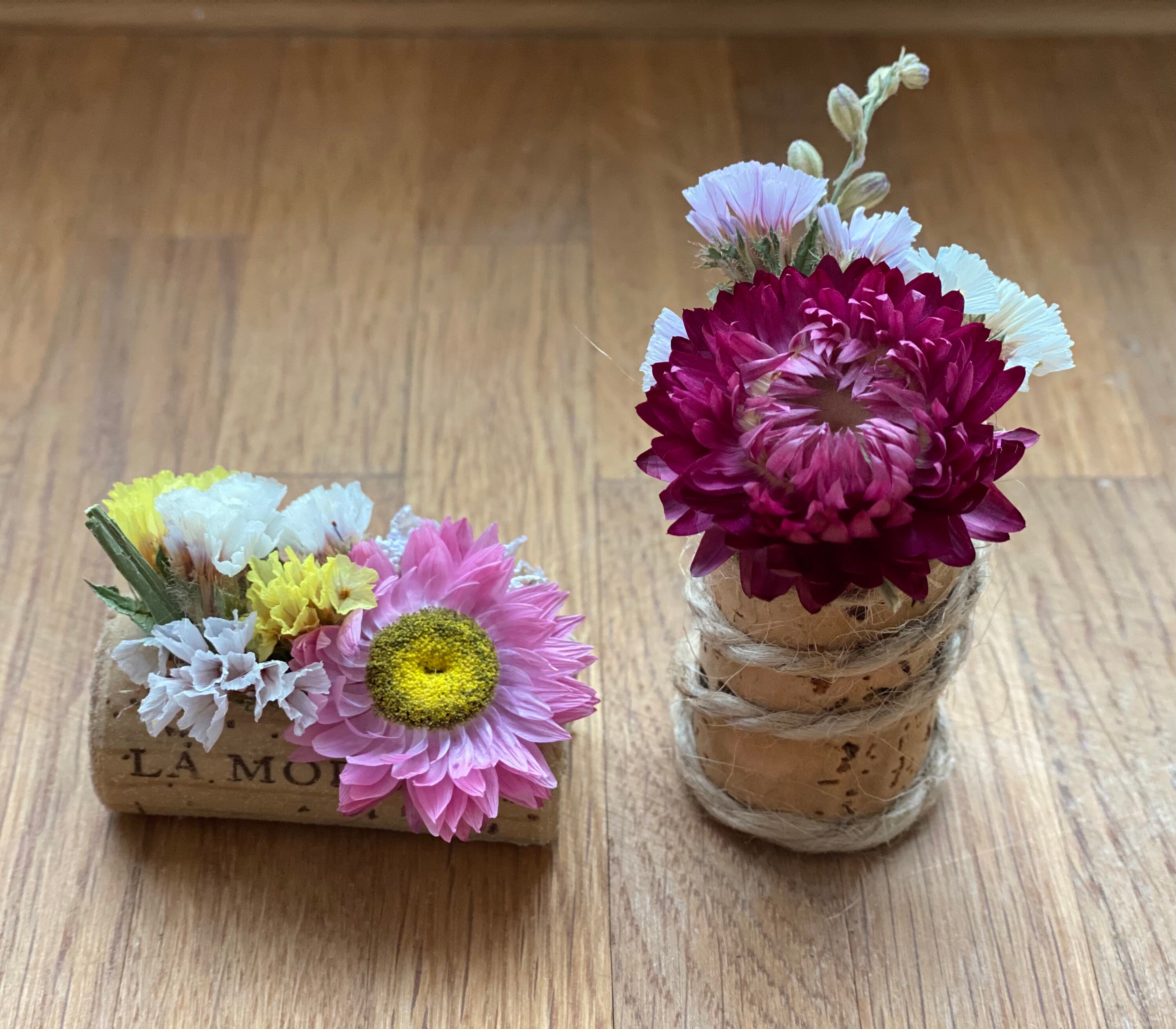 Dried flowers Wine cork decoration with dried flowers set of Etsy