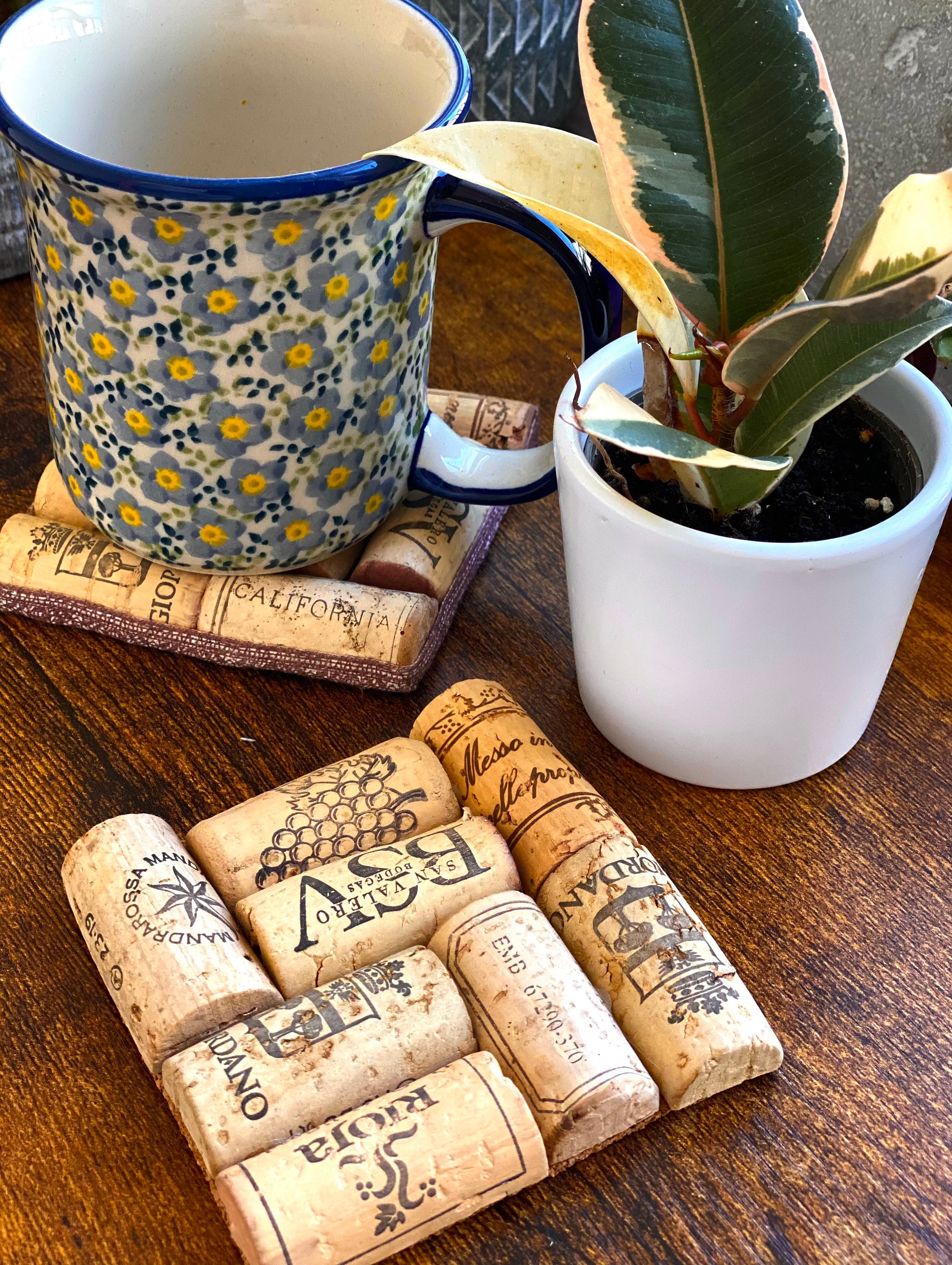 Coaster Made of Wine Corks Decoration Interior Etsy UK