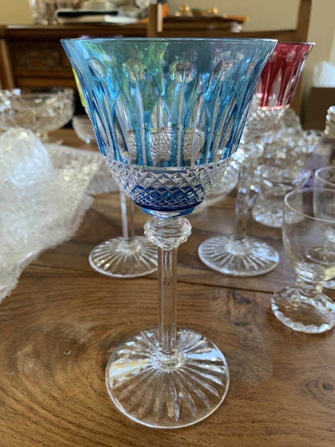 Vintage Sapphire Blue St Louis Crystal Wine Glass Hock cut to Etsy