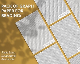 Blank templates for beading pack | Grapf paper for brick stitch with fringe pattern | Seed bead earring paper | peyote | double | PDF