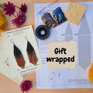 Beginner beaded earrings kit gift wrapped| DIY 2 color gradient earrings kit | seed bead set | first earrings bead set | beading tutorial