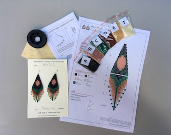 DIY Beaded Fringe Earrings Kit | Seed Bead Palette & Pattern