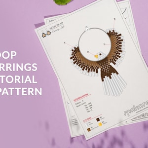 Great American Eagle fringe hoop earrings pattern | seed beaded earrings -  beading pattern PDF brick stich