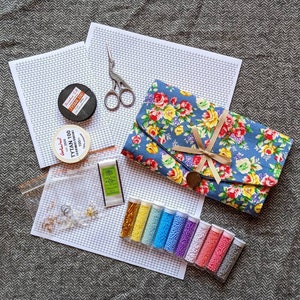 Custom big beaded earrings kit | DIY fringe earrings kit | seed bead set | beadwaving kit | crafter gift | first earrings bead set palette