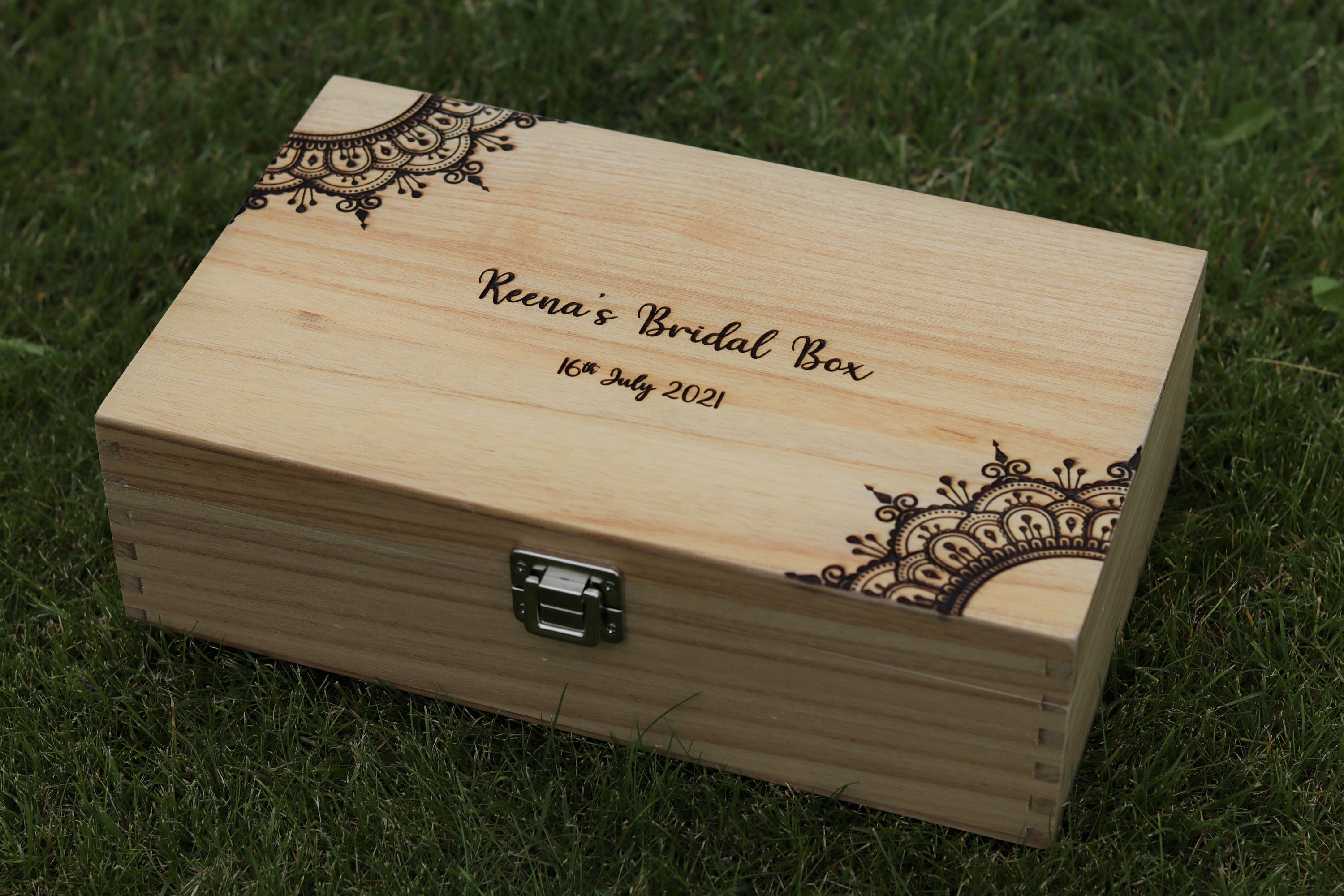 Engraved Wooden Bridal Box, Bangle Box, Jewellery Box, Wedding Box