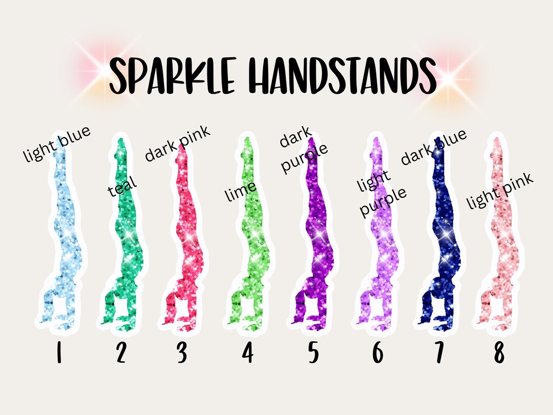 Gymnastics Sticker Sparkle Handstand - Etsy