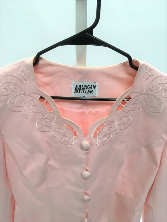 Vintage Morgan Miller Suit Jacket Size 12 Pink Cu… - image 2