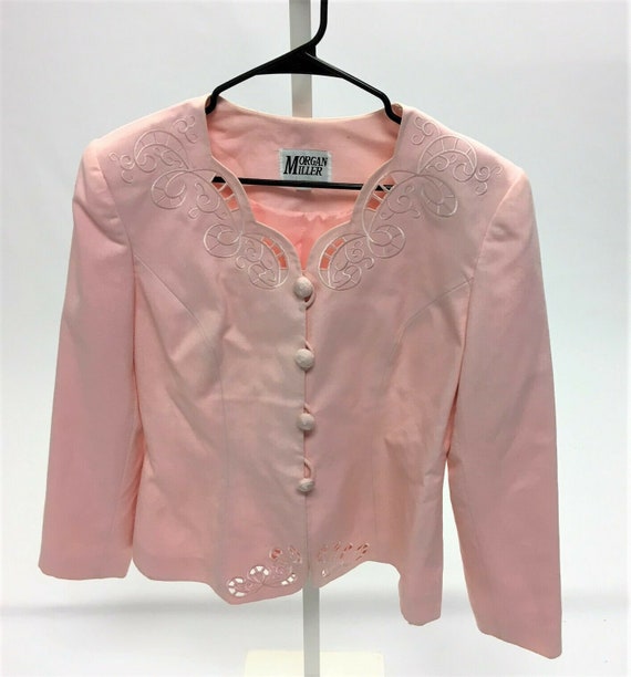 Vintage Morgan Miller Suit Jacket Size 12 Pink Cu… - image 1