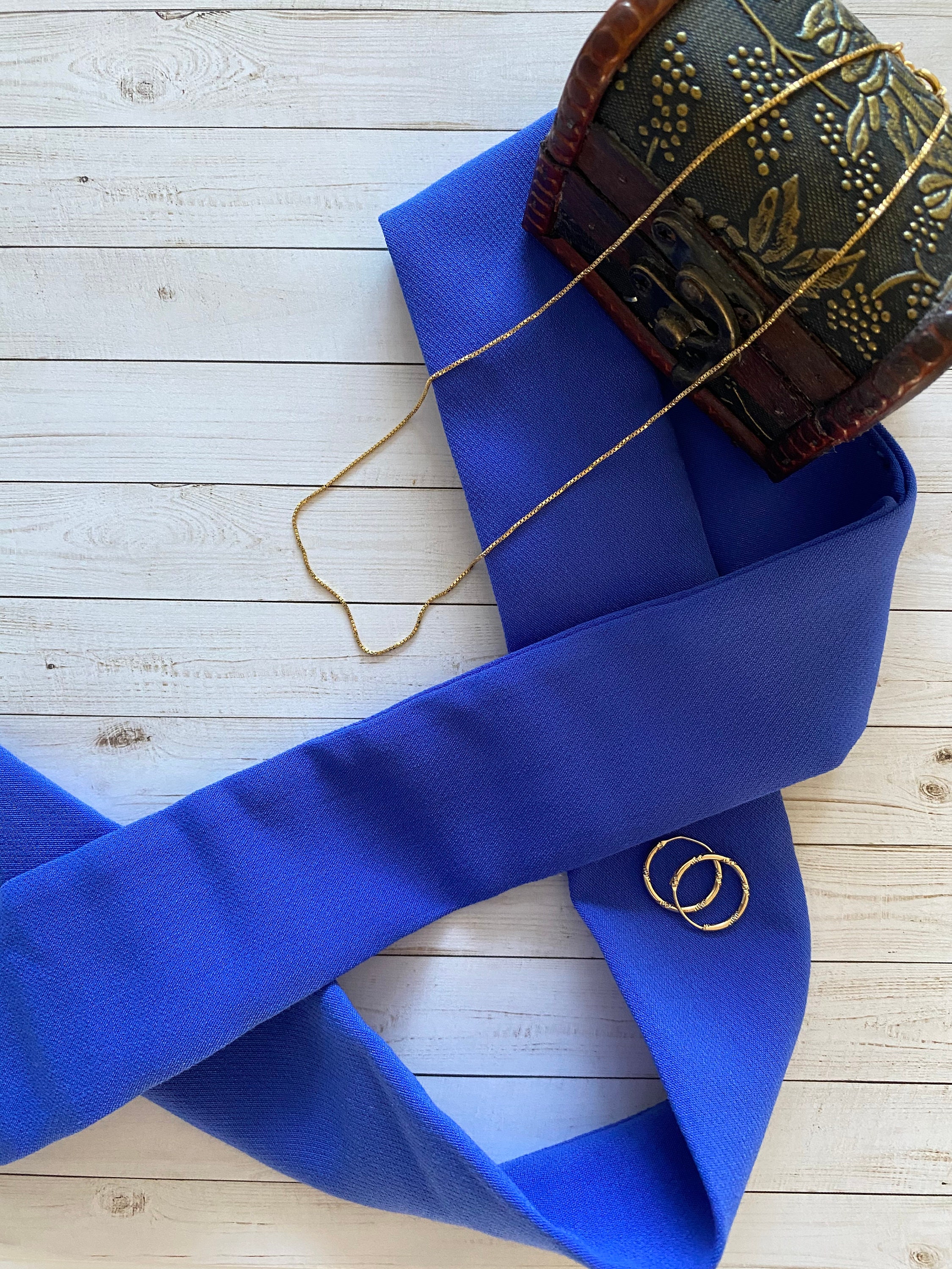 Blue Ribbon Hair Scarf Etsy