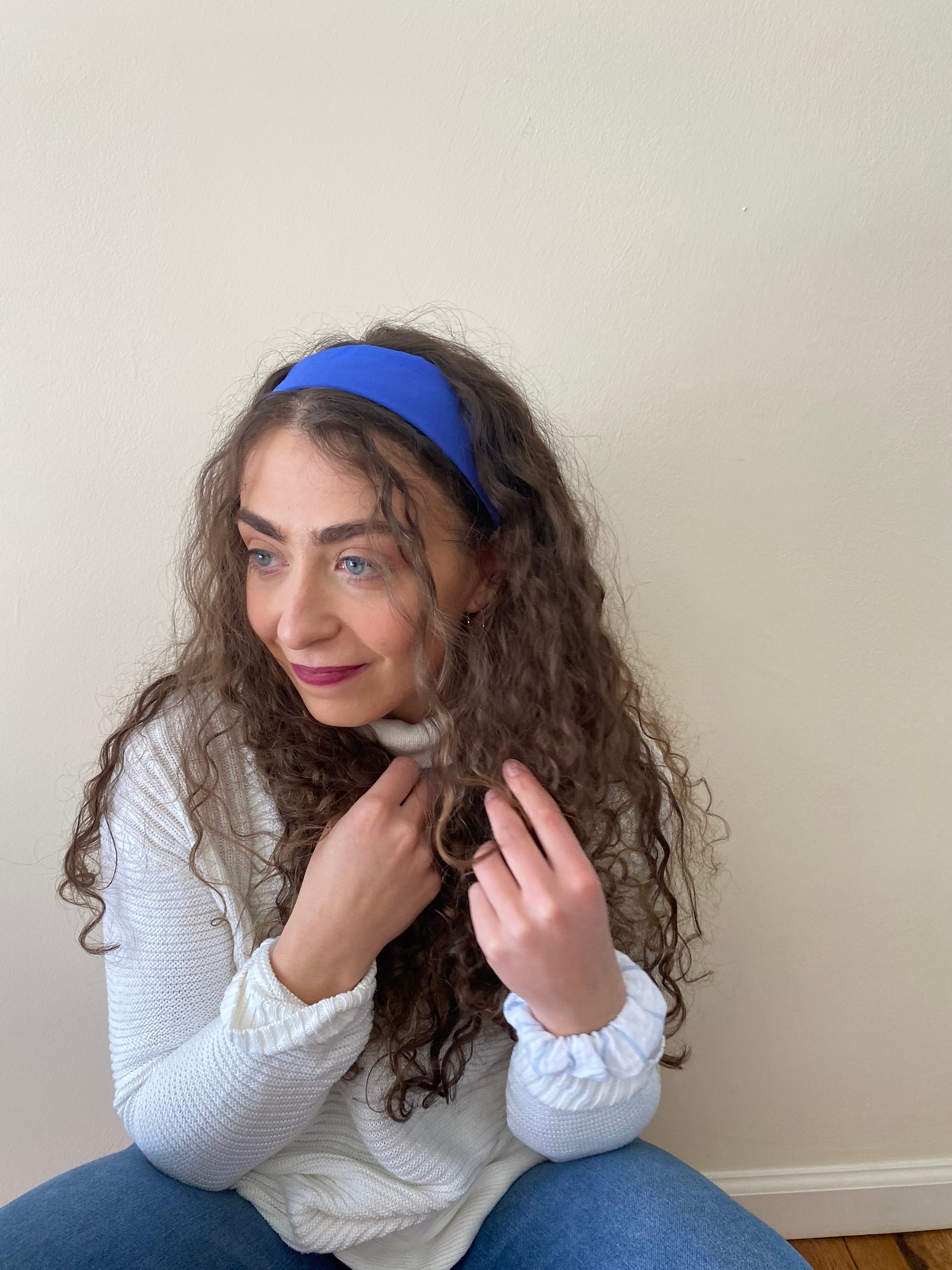 Blue Ribbon Hair Scarf Etsy