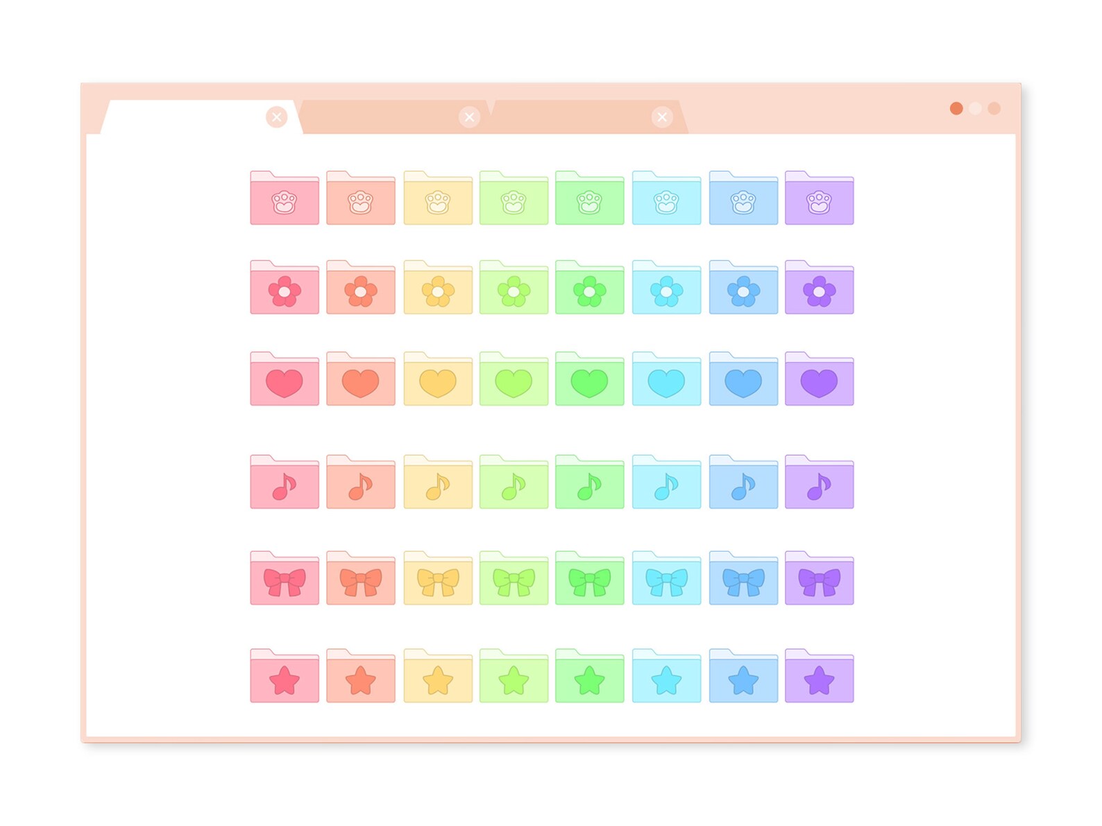 Desktop Folder Iconscustomisable Icons Pastel Packmac Etsy