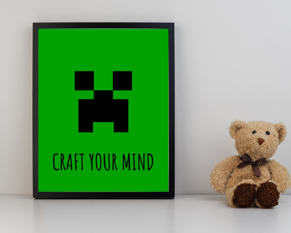 Minecraft wall art for kid Set of 2 Nursery minimalist Etsy