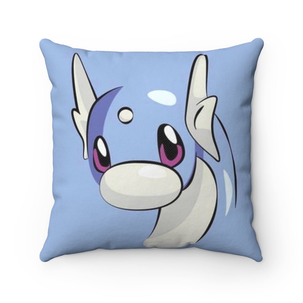 Spun Polyester Square Pillow Pokemon pillow dratini blue Etsy