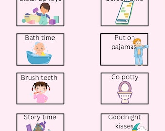 Editable Morning & Evening Routine Chart, Planning Toddler Bedtime Routine, Daily Visual Schedule, Chore Chart For Kids, Montessori Activity
