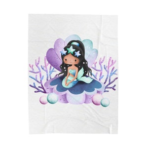 Mermaid Velveteen Plush Blanket gift idea for house warming gift Mermaid lover gift Mermaid Velveteen Blanket Gift Blankets And Throw Plush