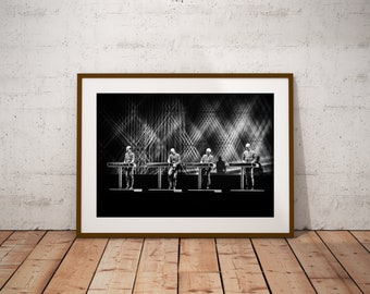 Kraftwerk Live Concert Photo Print, Black and White Fine Art Photograph, Music Memorabilia