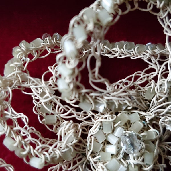 Crocheted Wire Lace and Glass Brooch - Lisa Toland