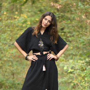 Crop top with harem pants best sale