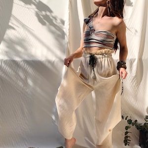 Hippie Harem Pants/ Women/ Harem / Slit/ African / Festival Clothing/ Boho/ Wide Leg/ Tall / Thailand/ Beach/ Yoga/ Loungewear/ Plus Size image 1