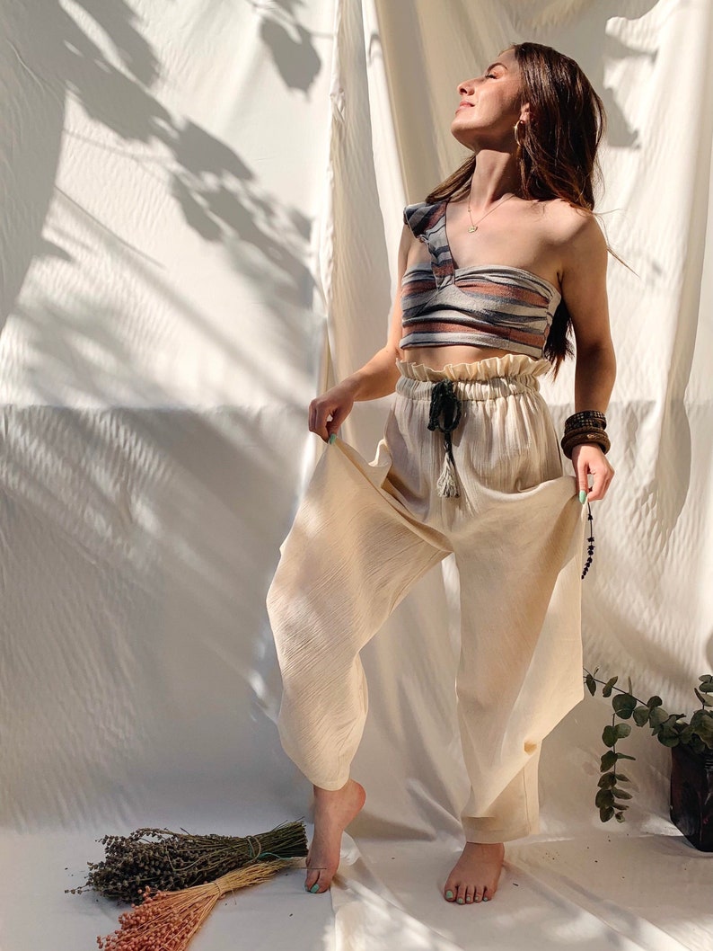 Hippie Harem Pants/ Women/ Harem / Slit/ African / Festival Clothing/ Boho/ Wide Leg/ Tall / Thailand/ Beach/ Yoga/ Loungewear/ Plus Size image 1