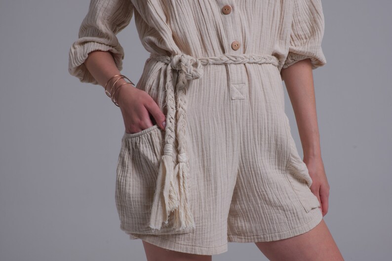 Gingersnaps Printed Muslin Jumpsuit with Ruffled Sleeves