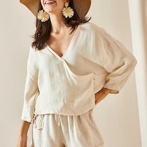 Organic Cotton Wrap Top - Etsy