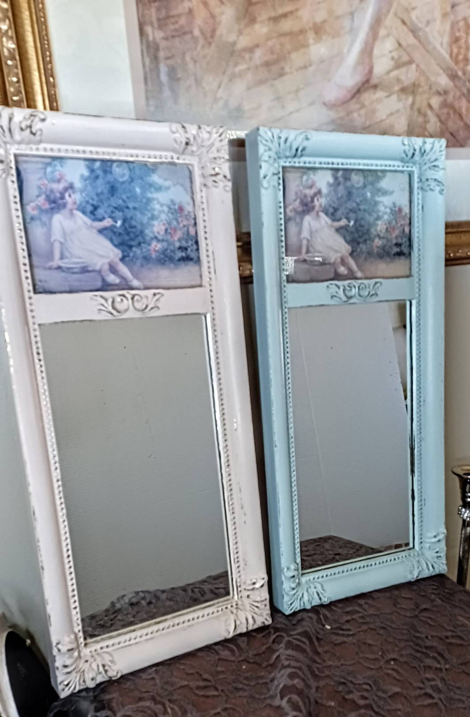Vintage Mirror, Home Interior Mirror, Shabby and Chic Mirror, Rectangle