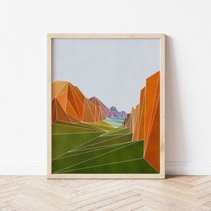 Arte de pared del Parque Nacional Zion SIN TEXTO - Impresión digital imprimible - Descarga instantánea - Arte de pared minimalista - Arte abstracto de la pared - Arte de la pared del desierto