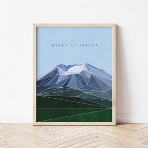 Mount St Helens Wall Art - Printable Digital Print - Instant Download - Minimalist Mountain Wall Art - Abstract Mountain Wall Art