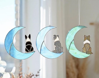 Personalized Dog Stained Glass Suncatcher, 113 Breeds Custom Dog Portrait from Photo, Dog Memorial Gift, Pet Loss Sympathy Gift Dog Mom Gift