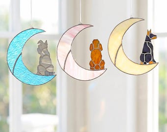Personalized Dog Stained Glass Suncatcher, 113 Breeds Custom Dog Portrait from Photo, Dog Memorial Gift, Pet Loss Sympathy Gift Dog Mom Gift