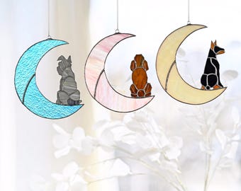 Spersonalizowany łapacz słońca z witrażem dla psa, 113 ras psów na zamówienie, prezent na pamiątkę dla psa, prezent kondolencyjny dla mamy psa